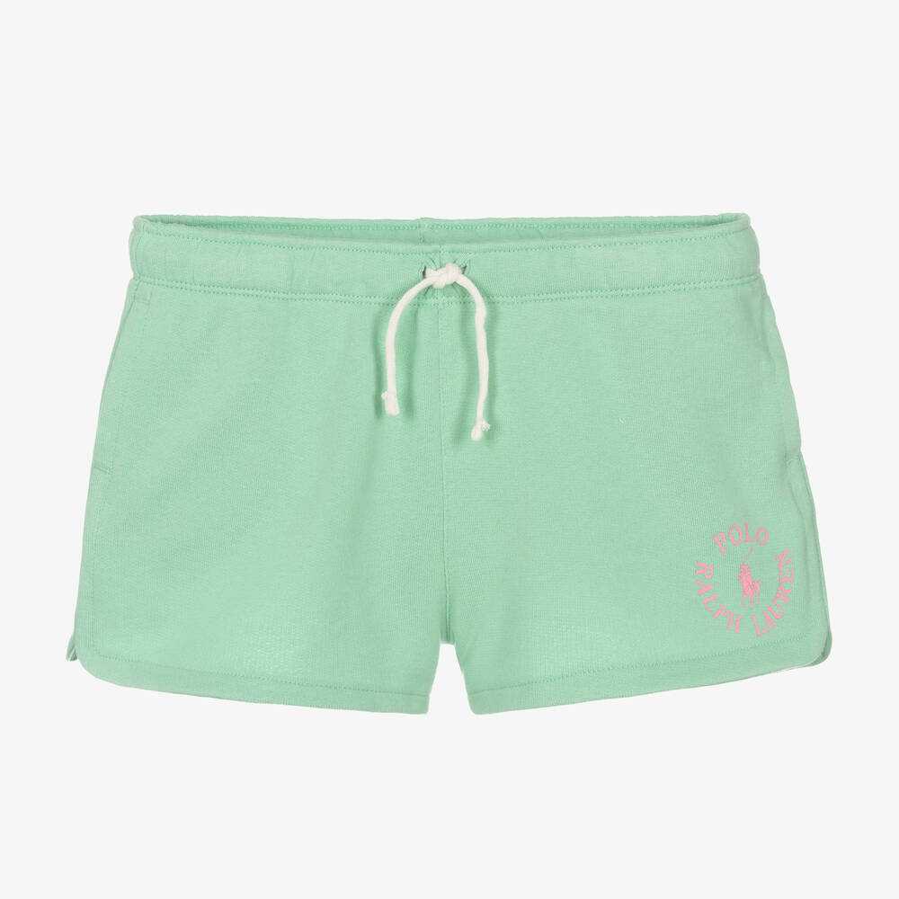 Ralph Lauren-Teen Girls Green Cotton Logo Shorts | Childrensalon Outlet