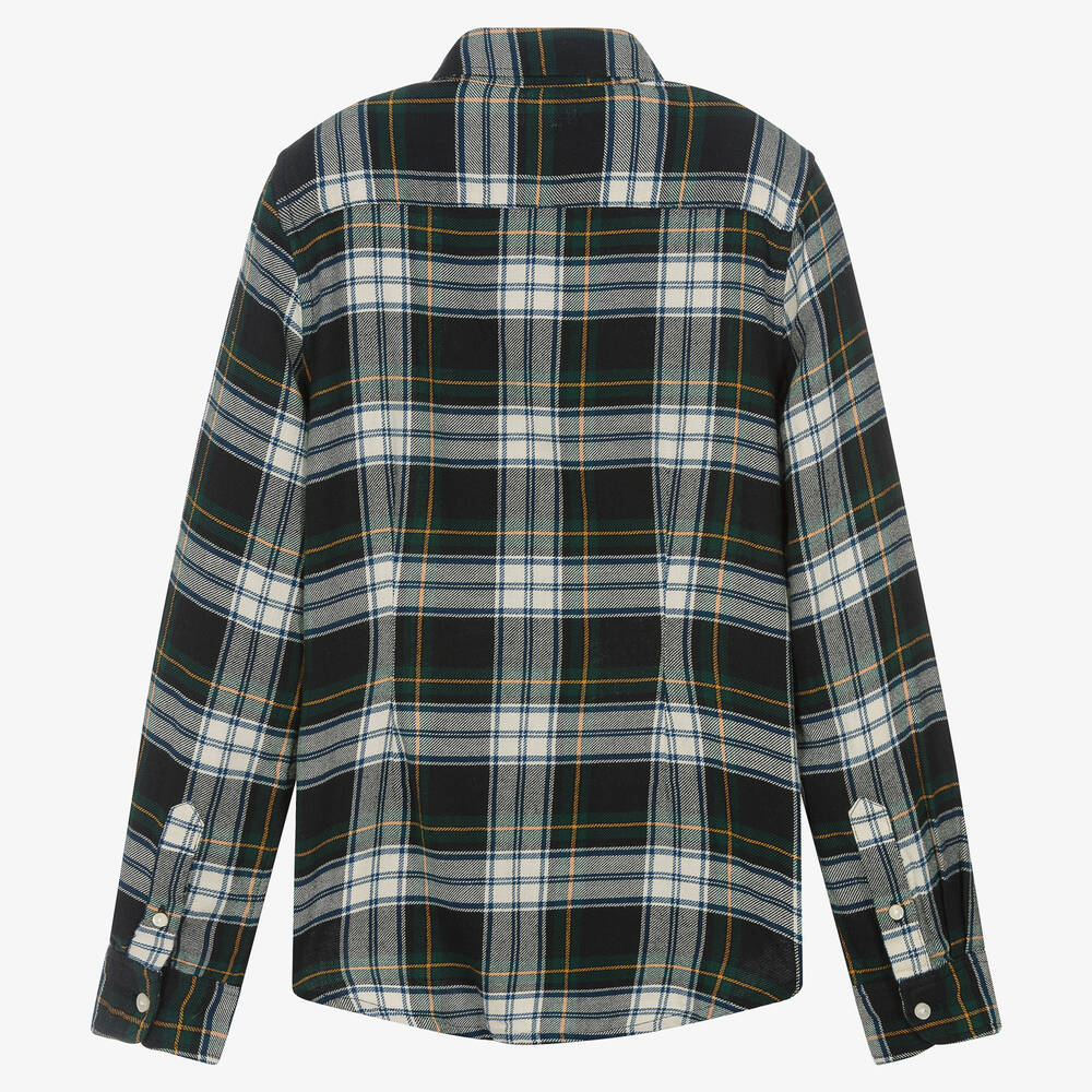 Ralph Lauren-Teen Girls Green Cotton Tartan Frill Blouse | Childrensalon Outlet