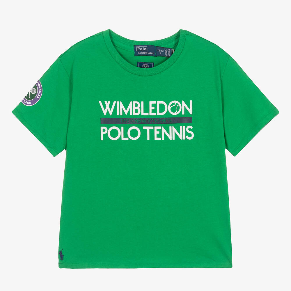 Polo Ralph Lauren - T-shirt vert en coton Wimbledon ado | Childrensalon