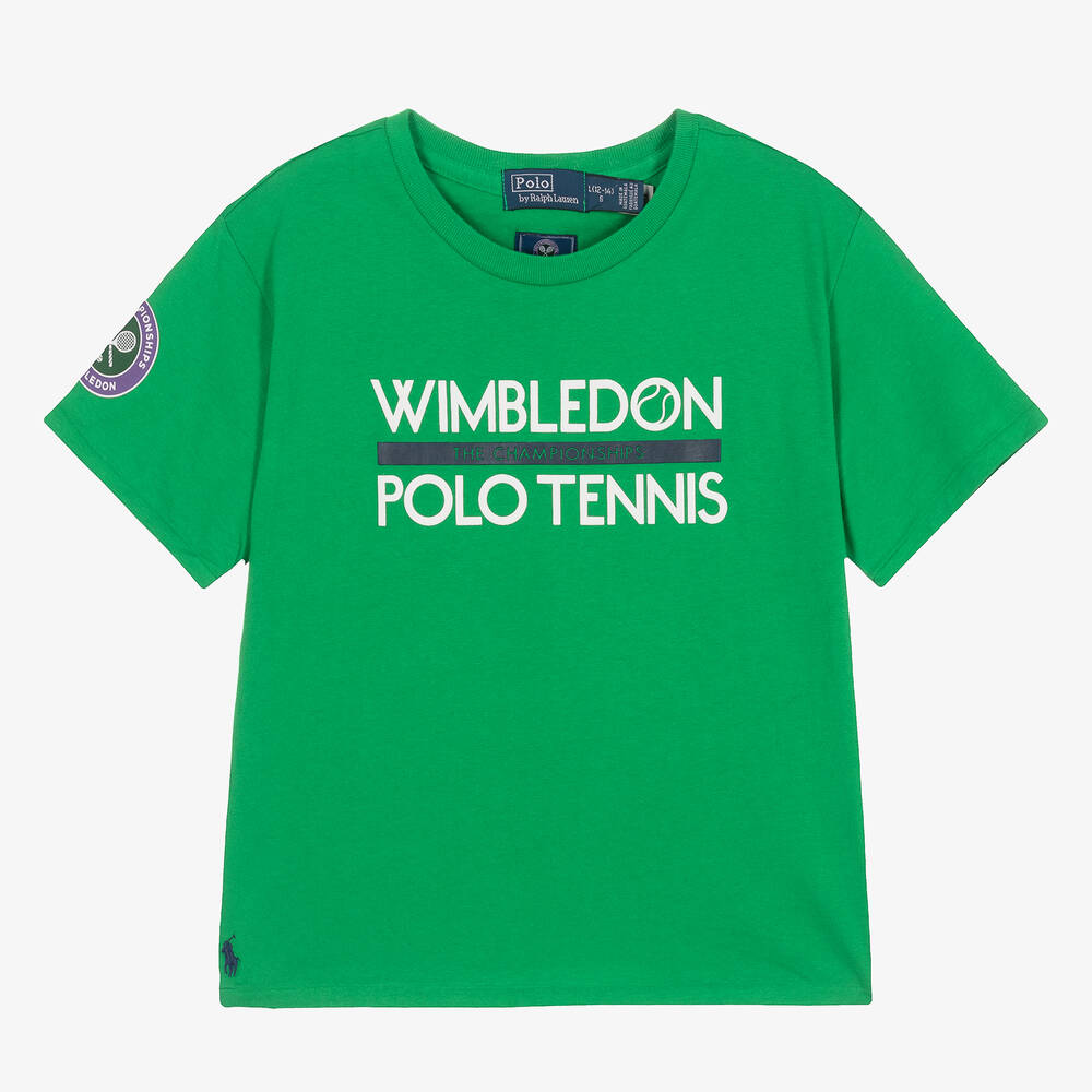 Teen Girls Green Cotton Wimbledon T Shirt