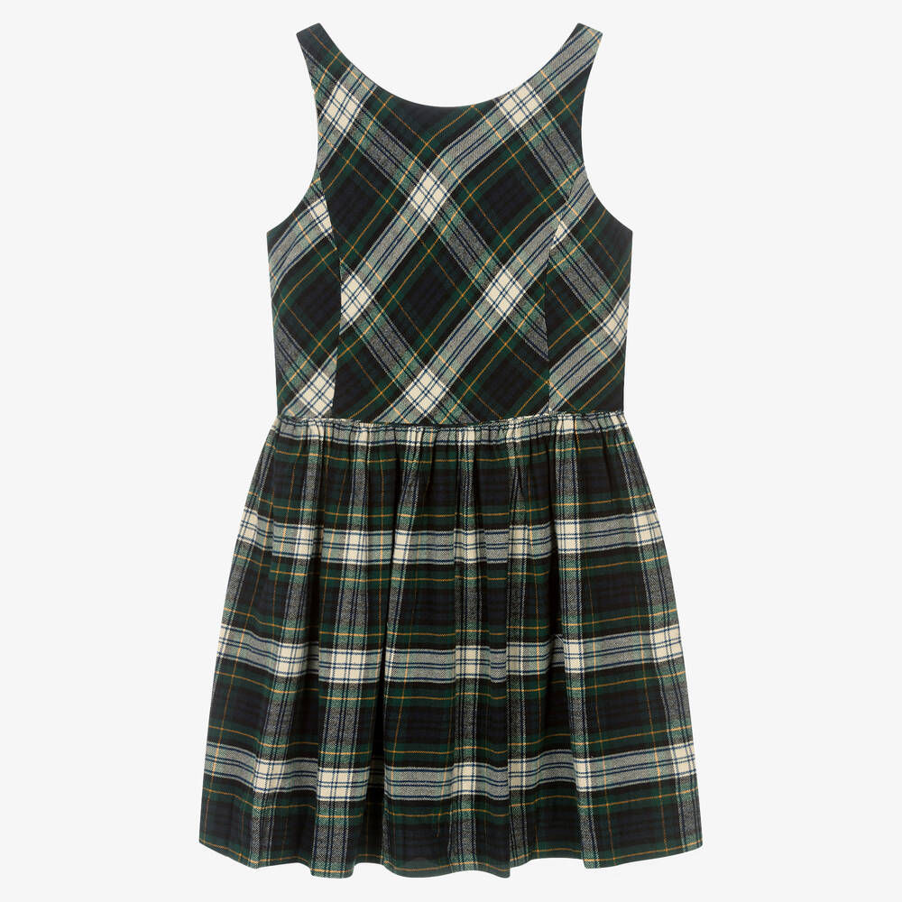 Polo Ralph Lauren - Teen Girls Green Tartan Dress | Childrensalon