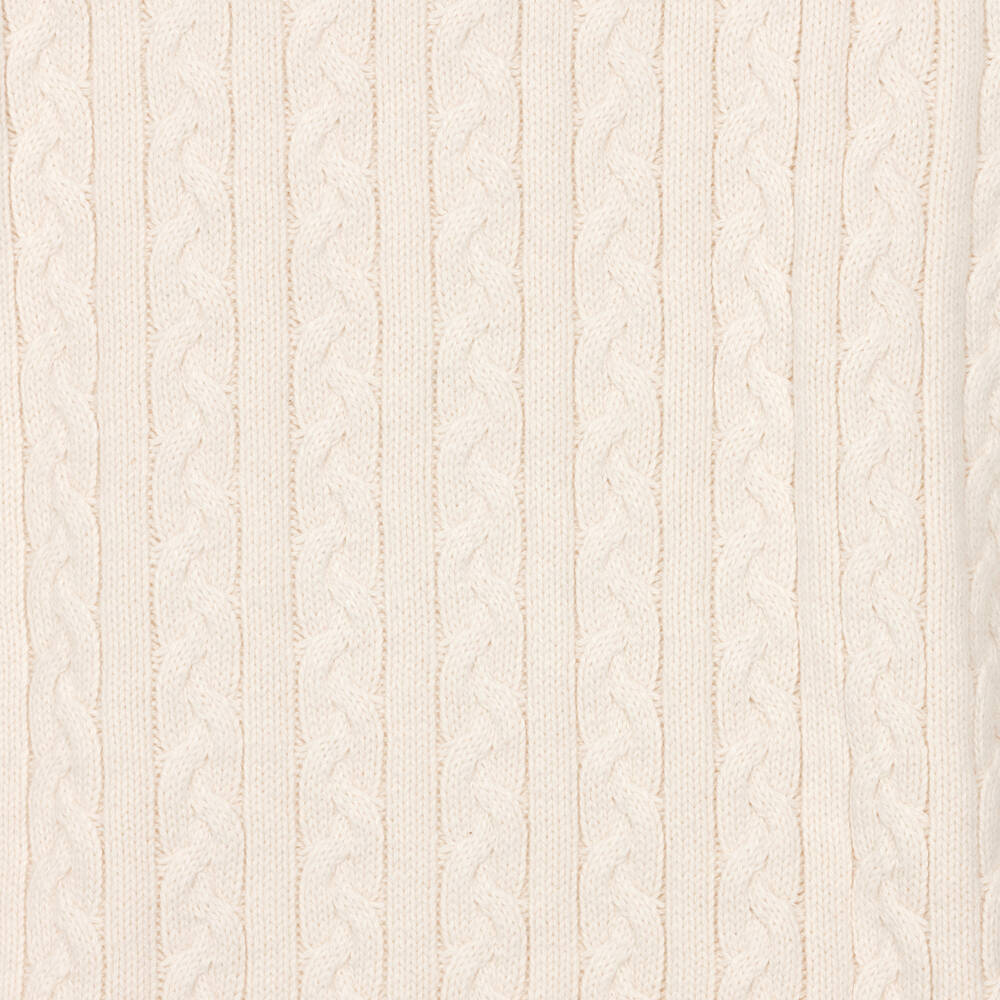 Ralph Lauren-فستان قطن محبوك لون عاجي تينز بناتي | Childrensalon Outlet