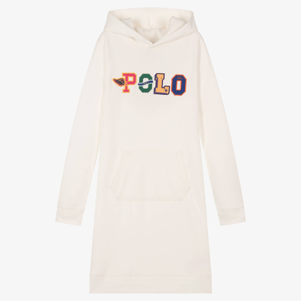 Polo Ralph Lauren - Кремовое платье с капюшоном для девочек-подростков | Childrensalon