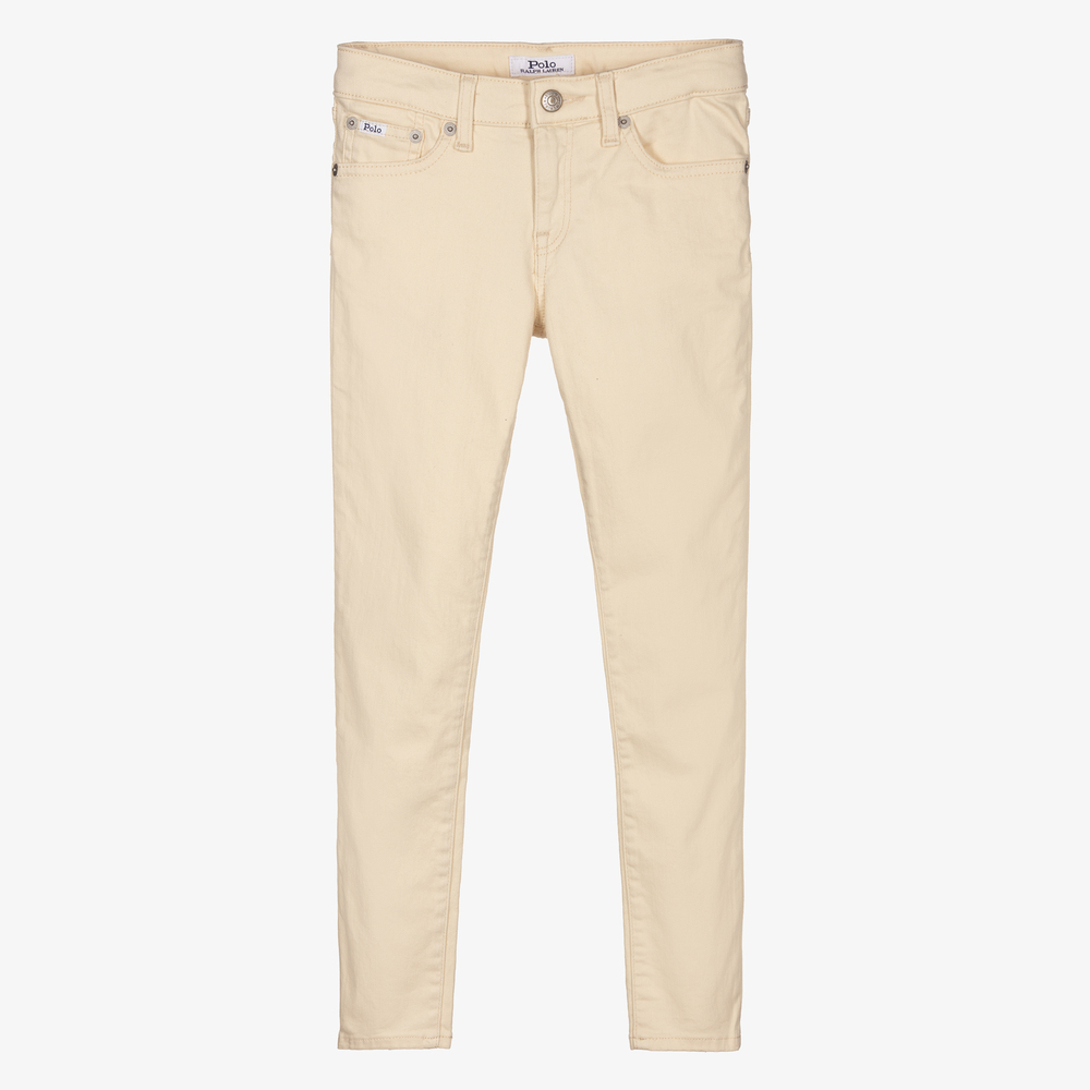 Ralph Lauren - Elfenbeinfarbene Teen Skinny-Jeans (M) | Childrensalon