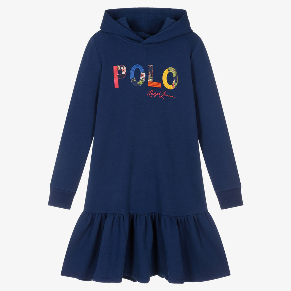 Ralph Lauren - Синее платье с капюшоном для девочек-подростков  | Childrensalon