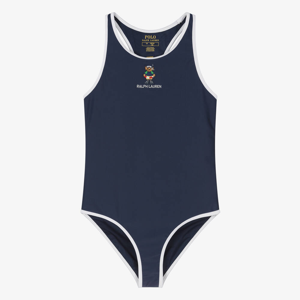 Ralph Lauren - Teen Girls Navy Blue Polo Bear Swimsuit | Childrensalon ...