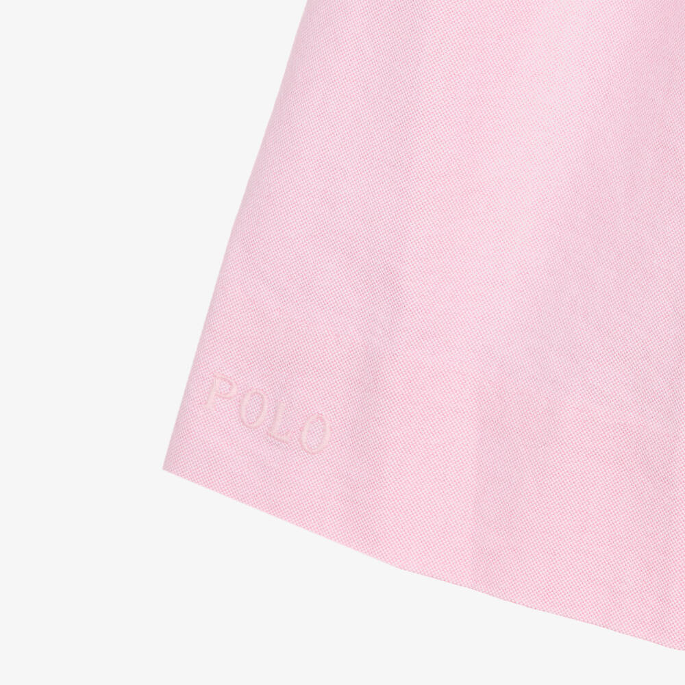 Ralph Lauren-فستان قطن محبوك لون زهري فاتح للمراهقات | Childrensalon Outlet