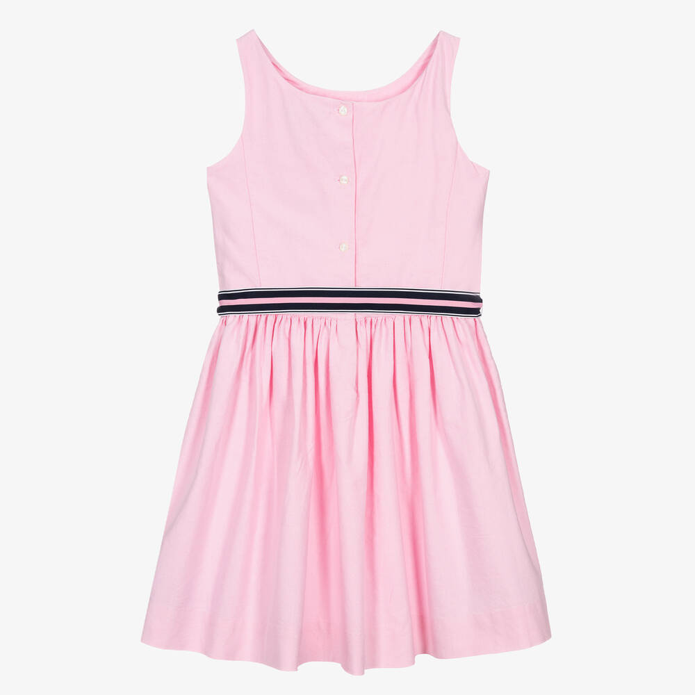 Ralph Lauren-فستان قطن محبوك لون زهري فاتح للمراهقات | Childrensalon Outlet