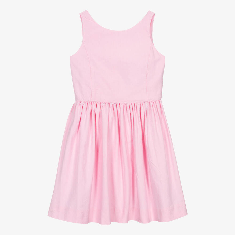 Ralph Lauren-فستان قطن محبوك لون زهري فاتح للمراهقات | Childrensalon Outlet