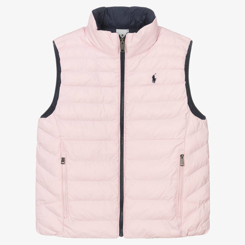 Teen Girls Pink Blue Reversible Puffer Gilet