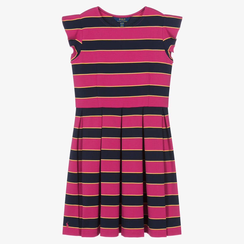 Ralph Lauren - Robe rayée rose et bleue Ado fille | Childrensalon