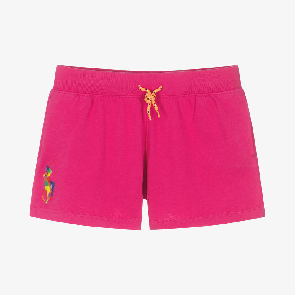 Ralph Lauren - Teen Girls Pink Cotton Big Pony Shorts | Childrensalon