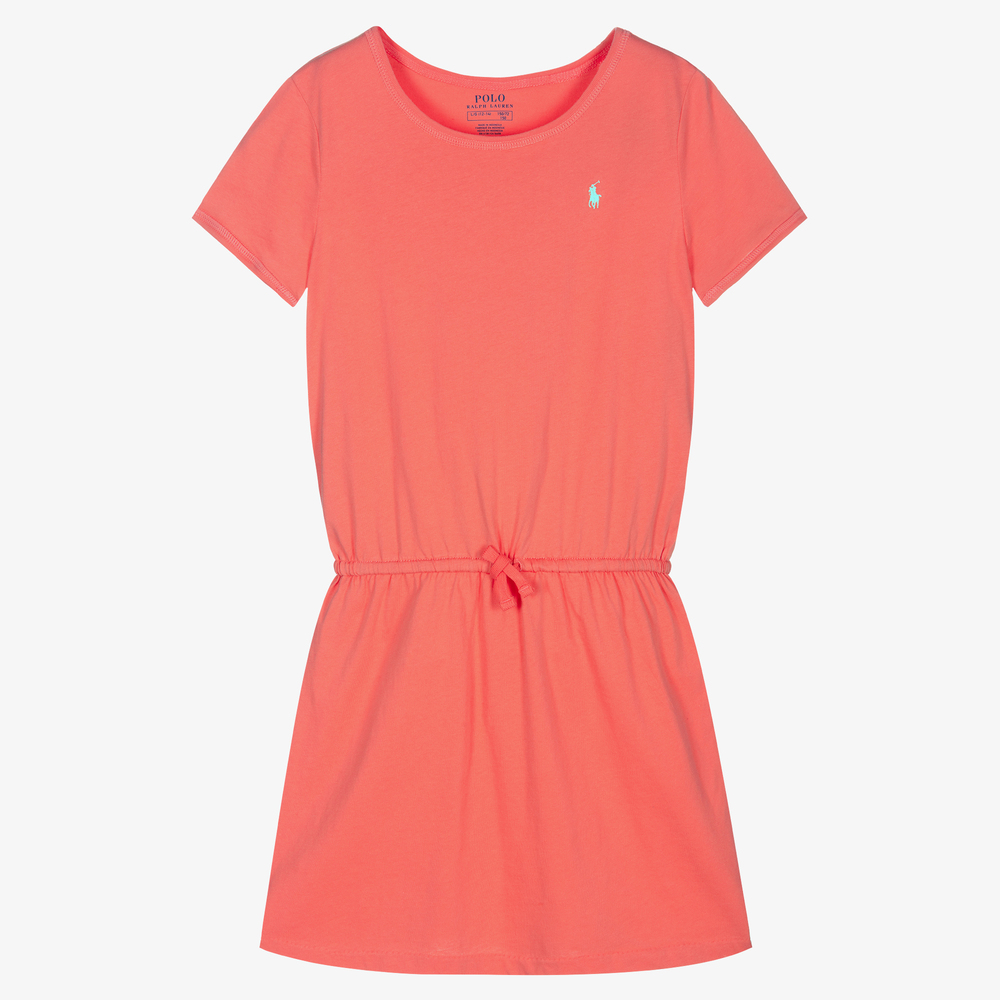 Ralph Lauren-فستان تينز بناتي قطن لون زهري | Childrensalon Outlet