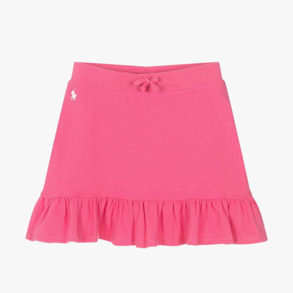 Polo Ralph Lauren - Jupe rose en coton ado fille | Childrensalon