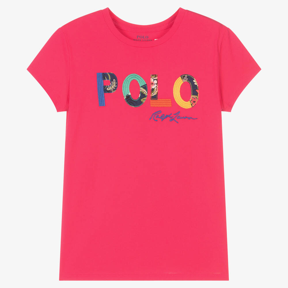 Ralph Lauren - Knallpinkes Teen Baumwoll-T-Shirt | Childrensalon