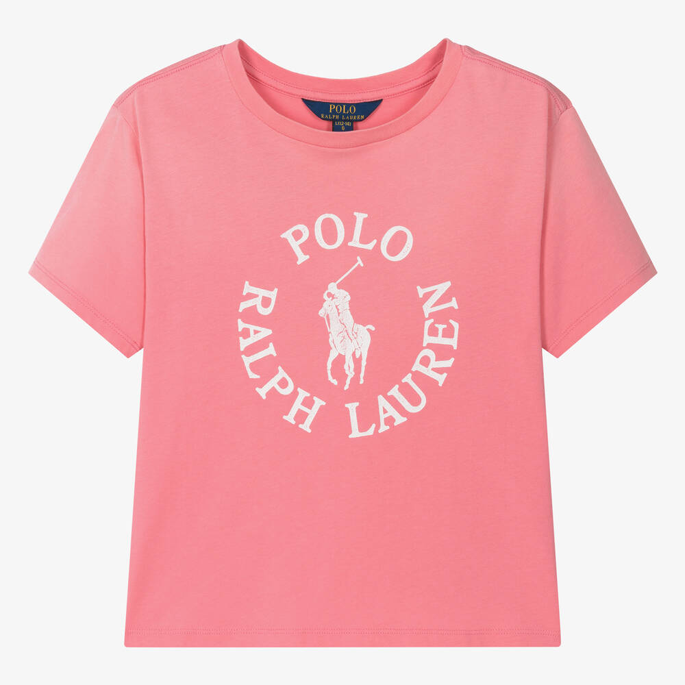 Ralph Lauren-Teen Girls Pink Cotton T-Shirt | Childrensalon Outlet