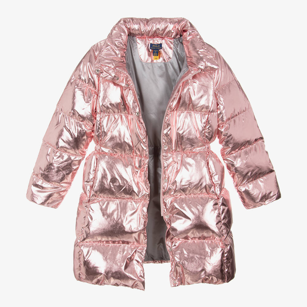 Ralph Lauren-Teen Girls Pink Down-Filled Puffer Coat | Childrensalon Outlet