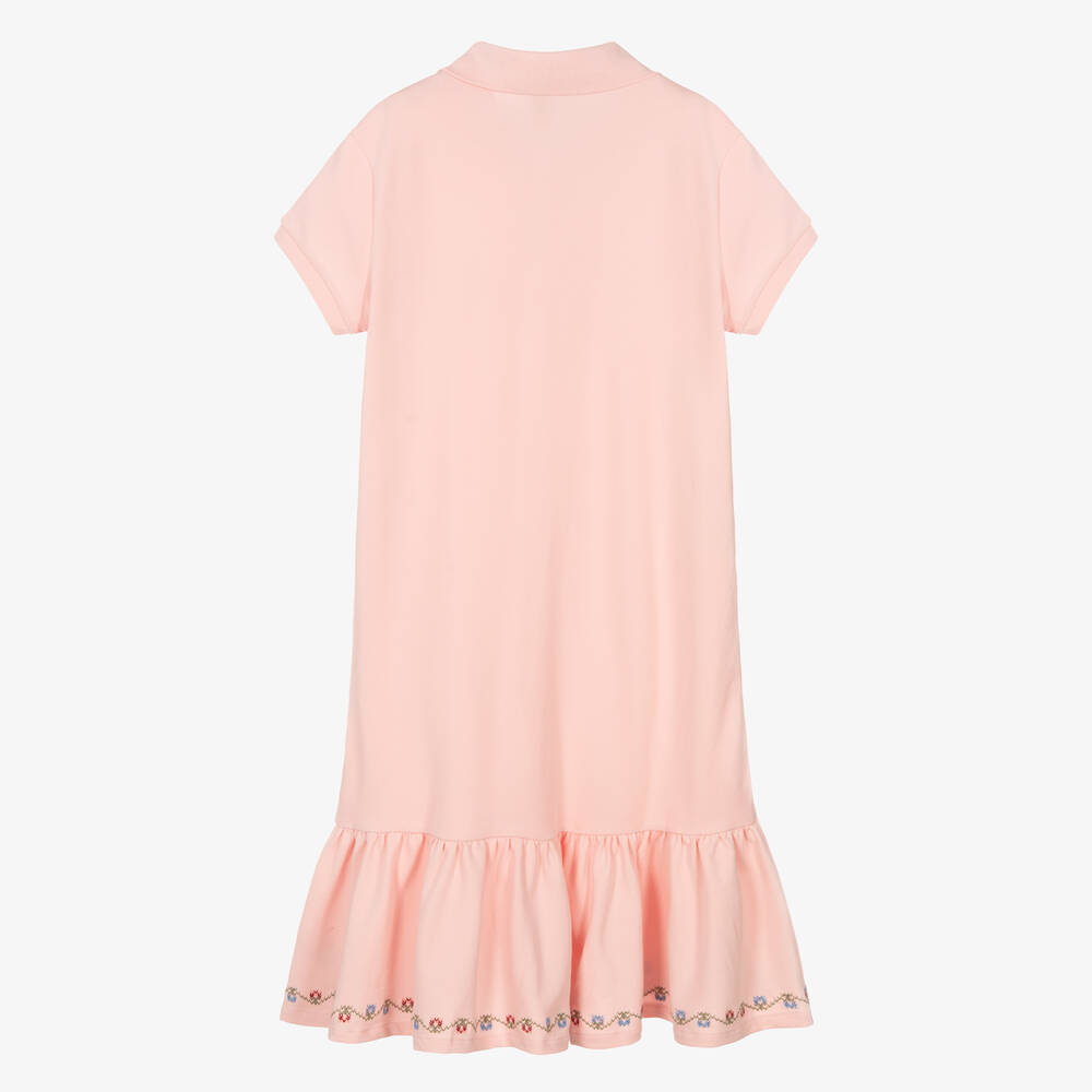 Поло Ralph Lauren-Розовое платье с сердечком | Childrensalon Outlet