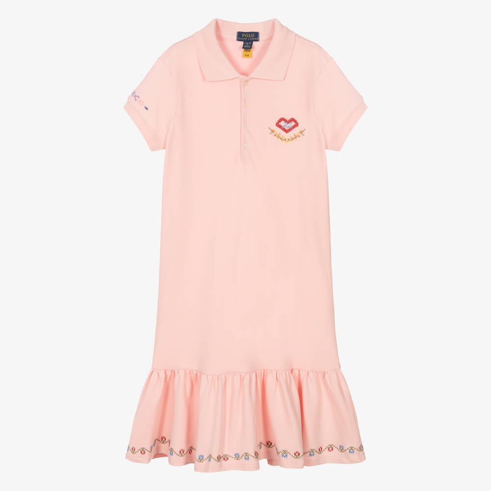 Polo Ralph Lauren Teen Girls Pink Heart Dress Childrensalon Outlet