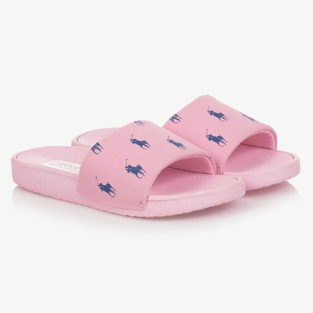 Polo Ralph Lauren - Teen Girls Pink Logo Sliders | Childrensalon