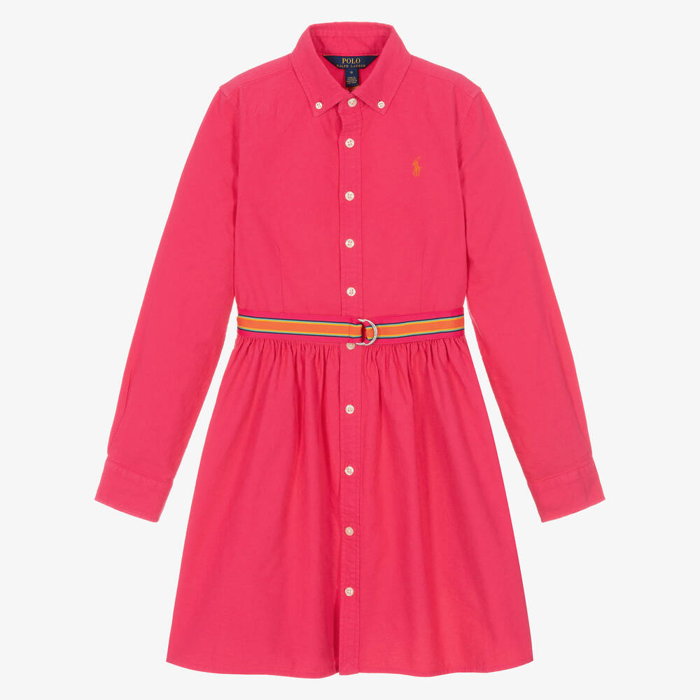 Ralph Lauren - Teen Oxford-Baumwoll-Hemdkleid pink | Childrensalon