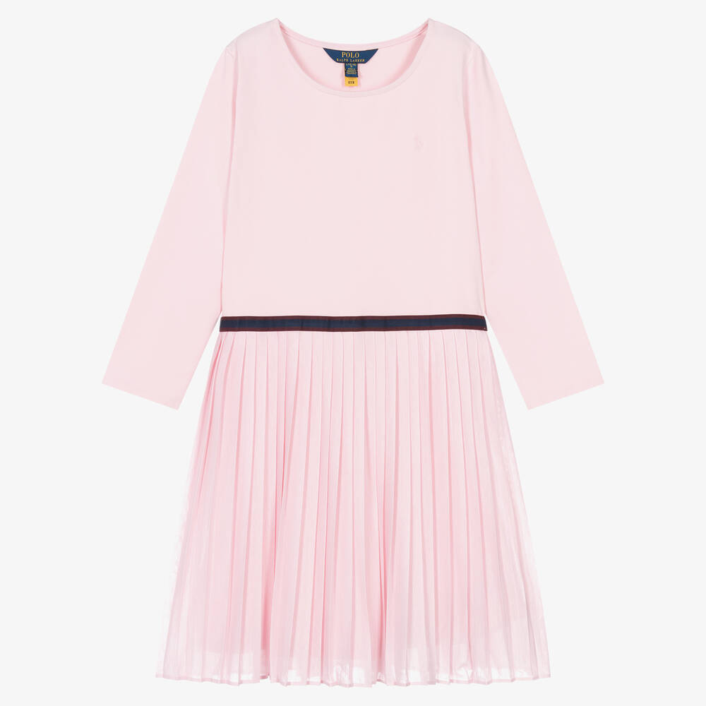 Ralph Lauren - Rosa Teen Jerseykleid mit Falten | Childrensalon