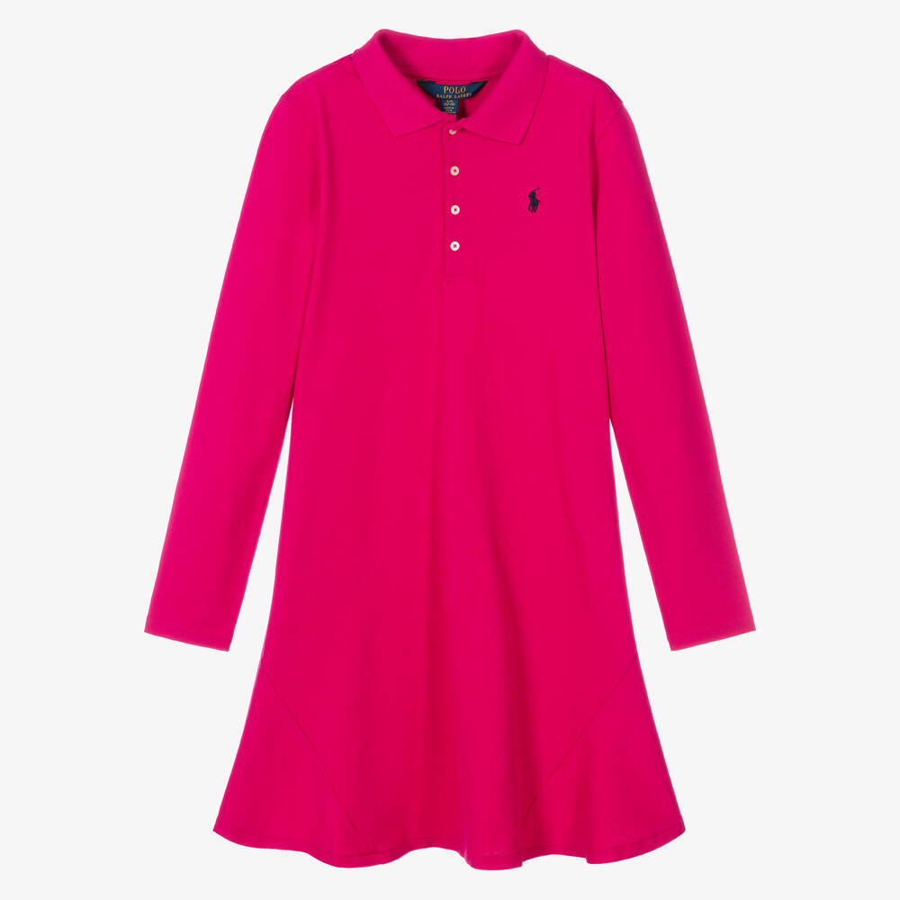 Polo Ralph Lauren Robe polo rose Ado fille Childrensalon Outlet