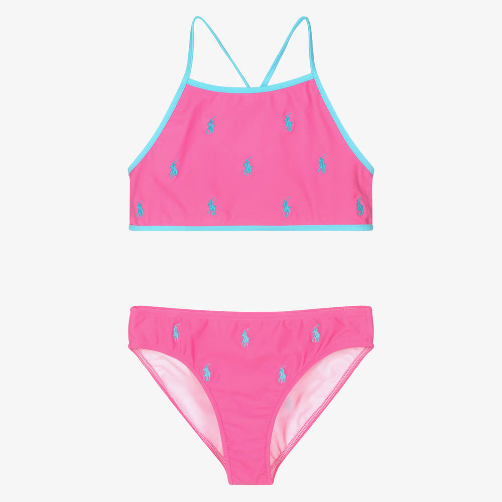 Polo Ralph Lauren - Pinker Teen Pony Bikini (Mädchen) | Childrensalon