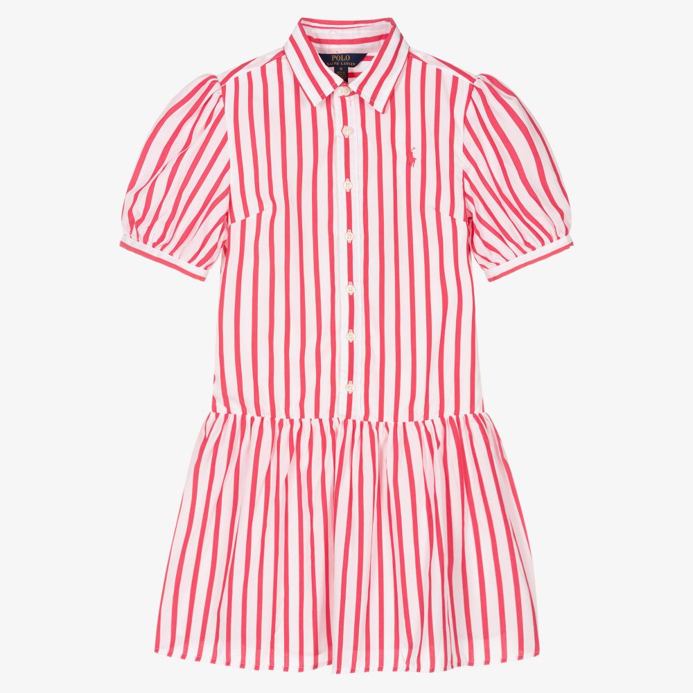 Polo Ralph Lauren - Teen Girls Pink Shirt Dress | Childrensalon