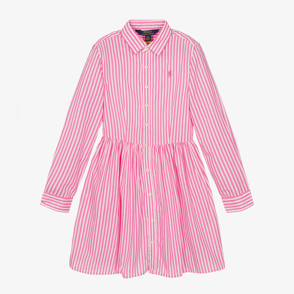 Polo Ralph Lauren Teen Girls Pink Shirt Dress