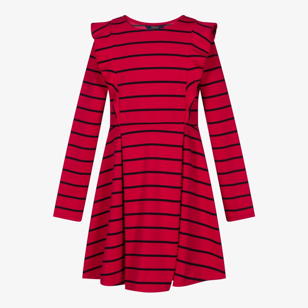 Polo Ralph Lauren-فستان تينز ميلانو جيرسي لون زهري فيوشيا | Childrensalon Outlet
