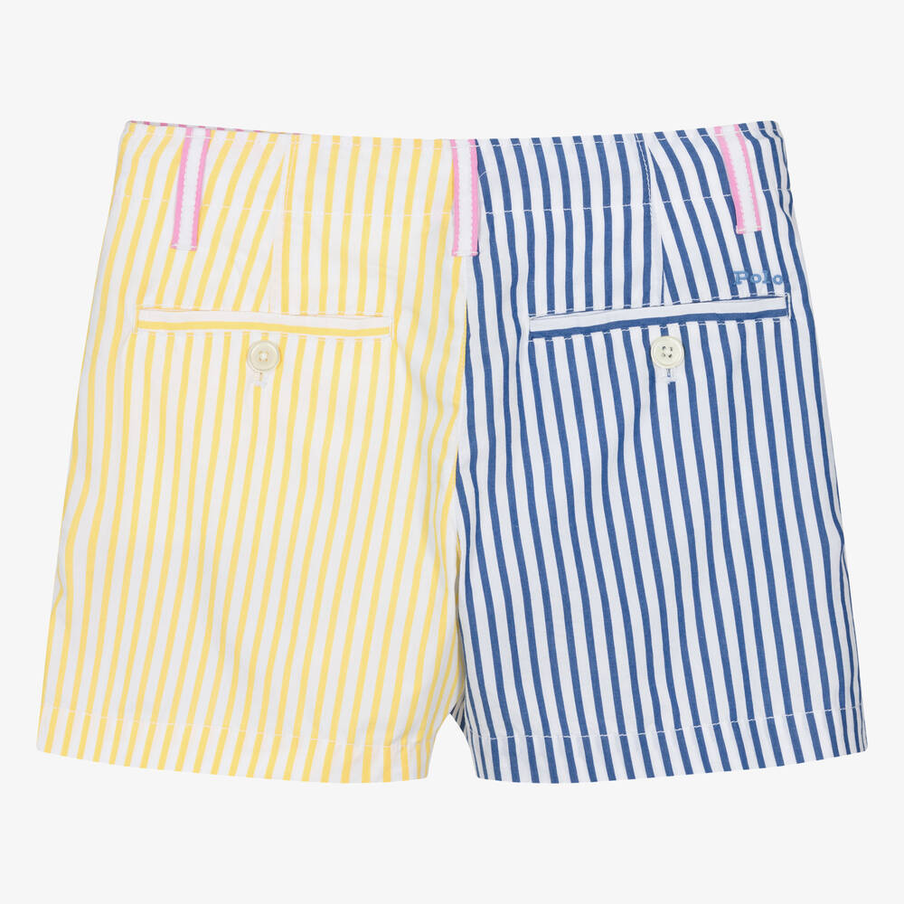 Ralph Lauren-Teen Girls Pink Striped Poplin Shorts | Childrensalon Outlet