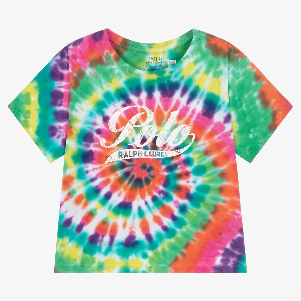 Ralph Lauren - Teen Girls Rainbow Tie-Dye Logo T-Shirt | Childrensalon