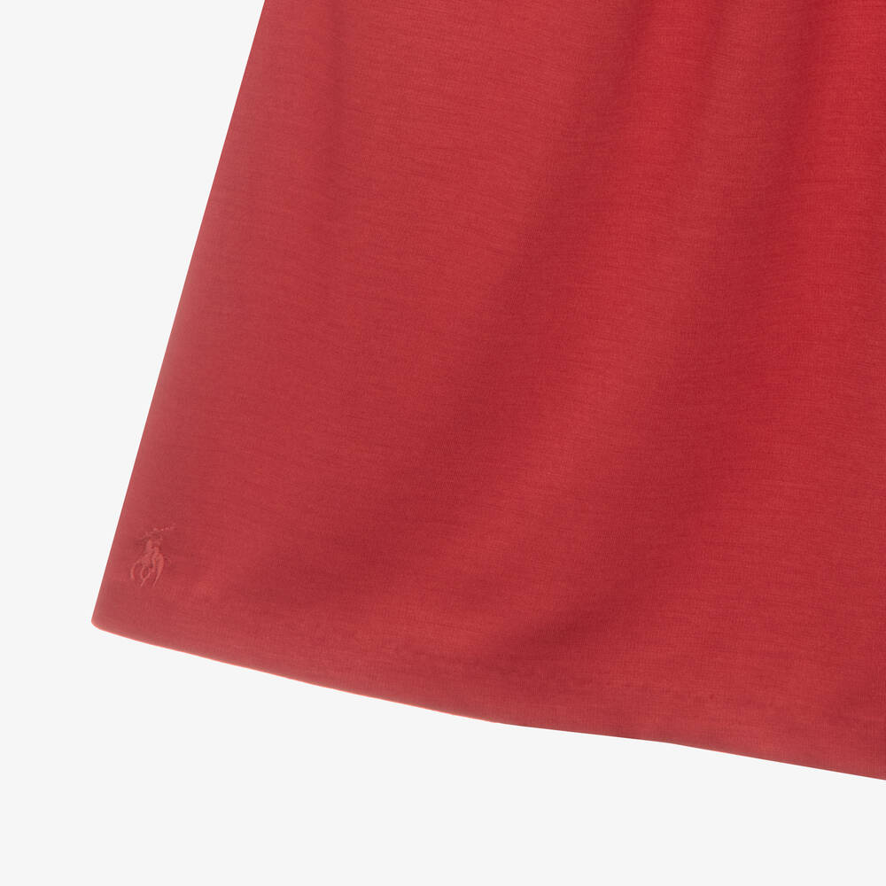 Polo Ralph Lauren-فستان تينز قطن جيرسي لون أحمر | Childrensalon Outlet