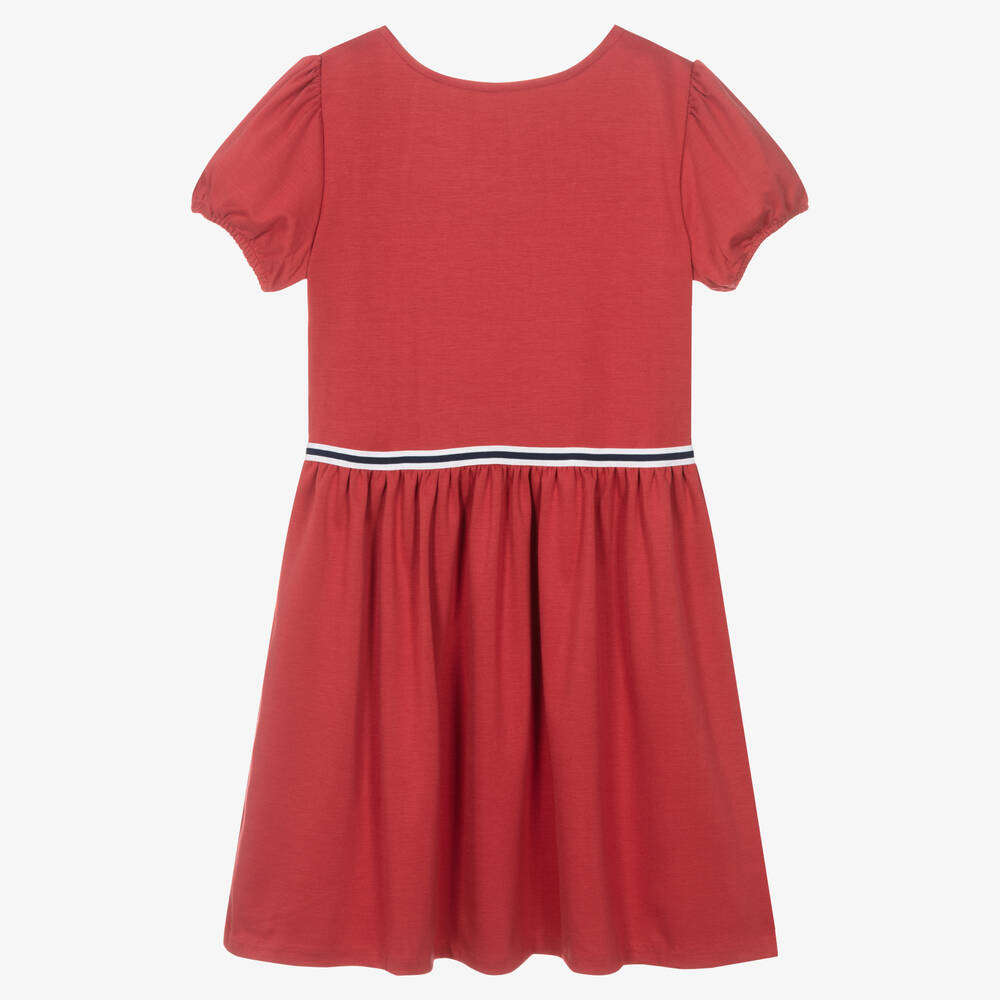 Polo Ralph Lauren-فستان تينز قطن جيرسي لون أحمر | Childrensalon Outlet