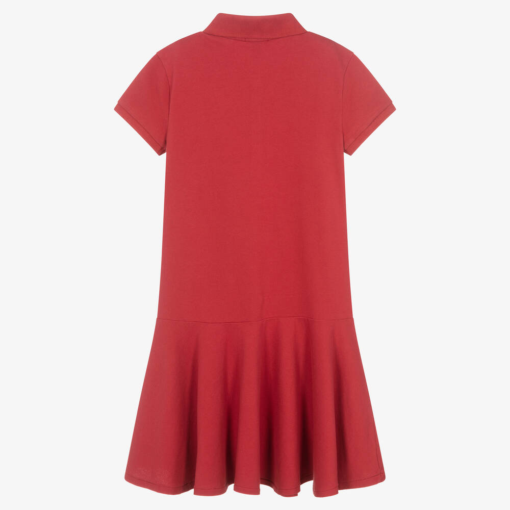 Girls red polo dress online