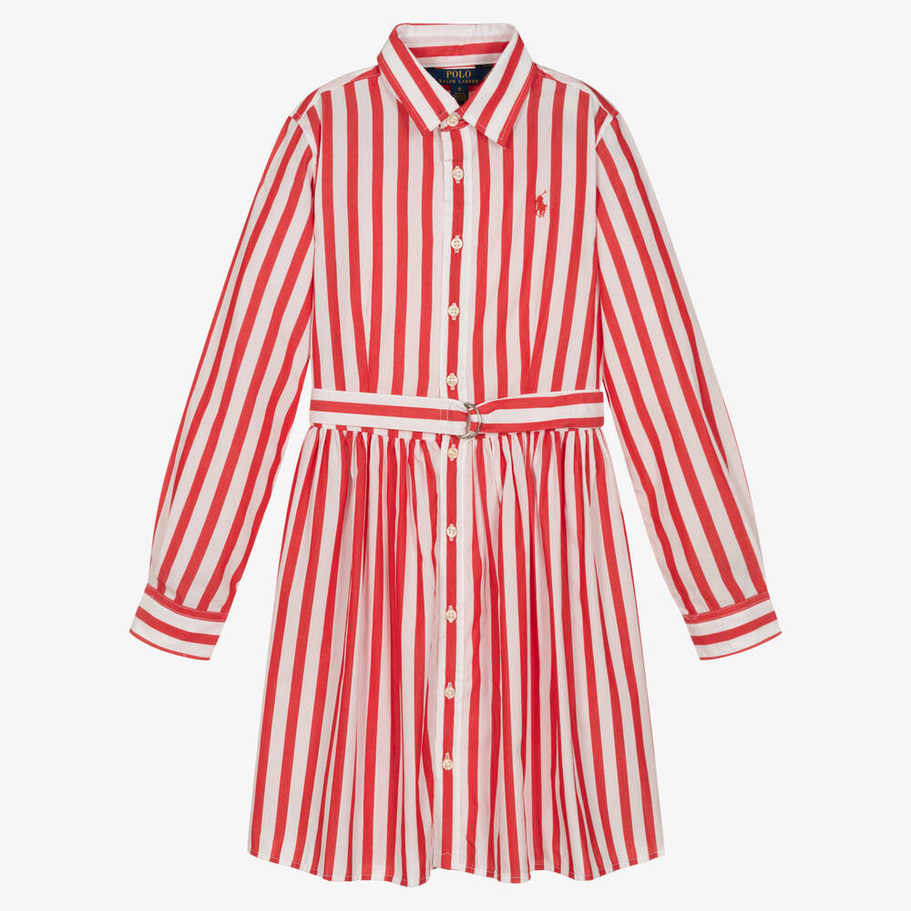 Girls red shirt dress store