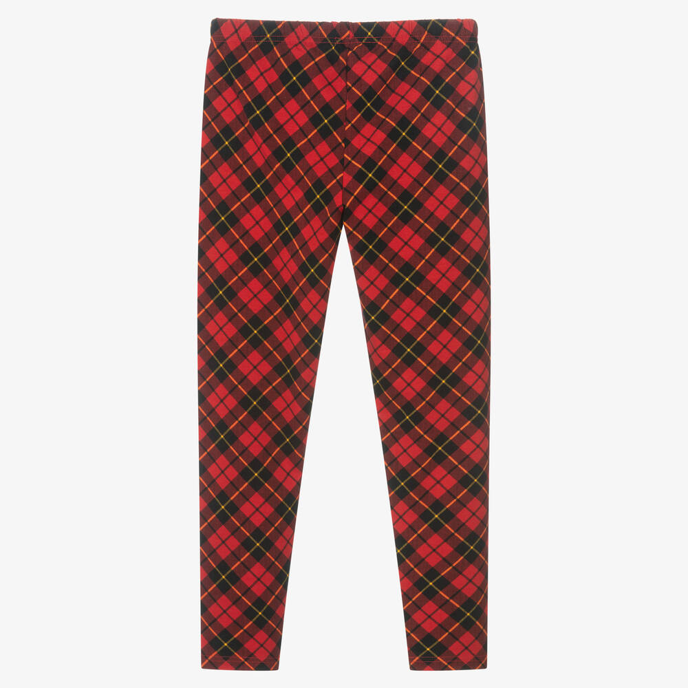 Red tartan leggings top