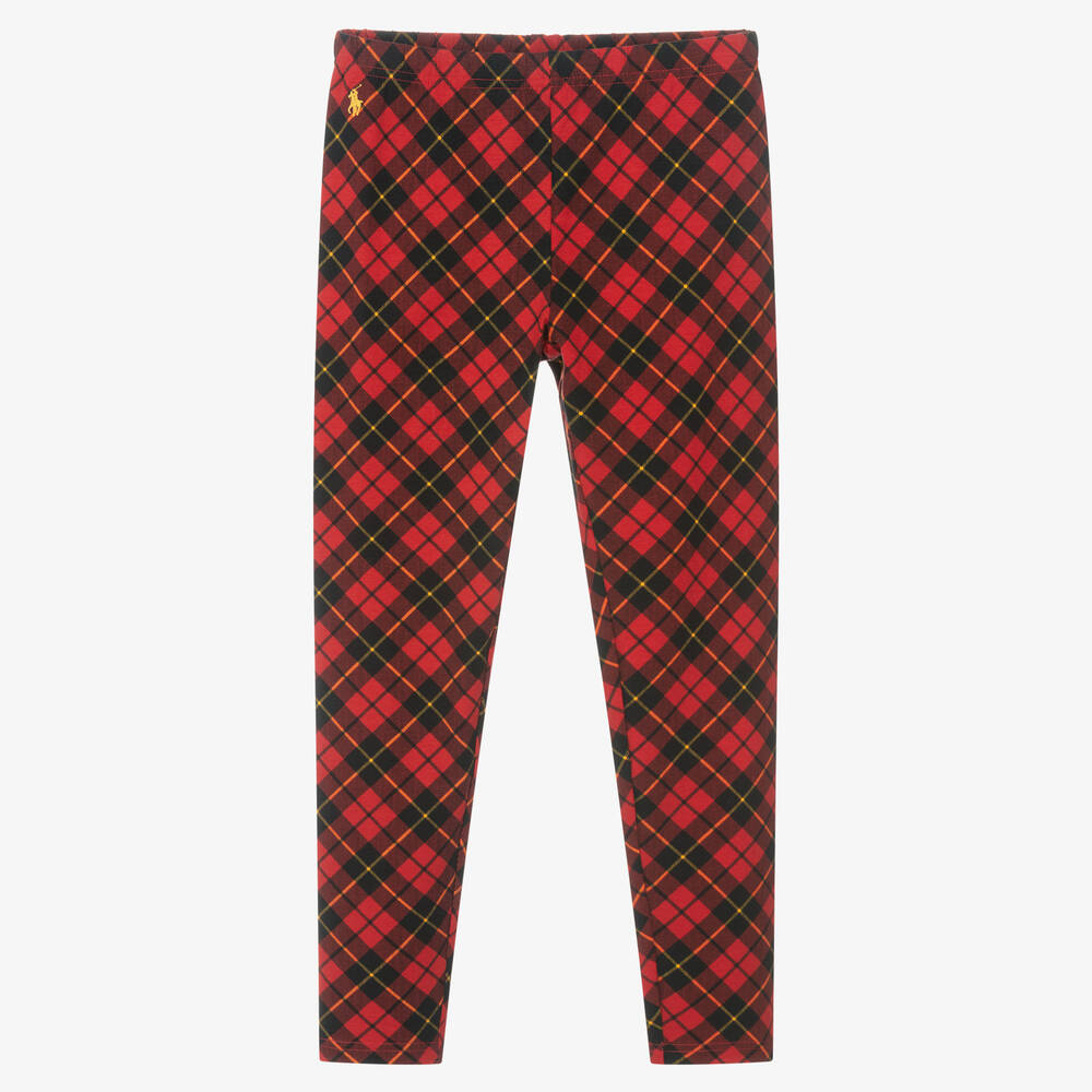 Polo Ralph Lauren Teen Girls Red Tartan Leggings Childrensalon Outlet