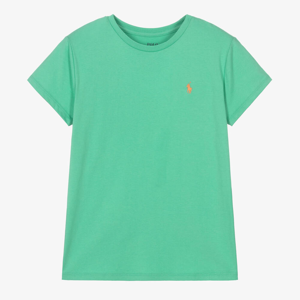 Ralph Lauren - T-shirt vert turquoise pour ado fille  | Childrensalon