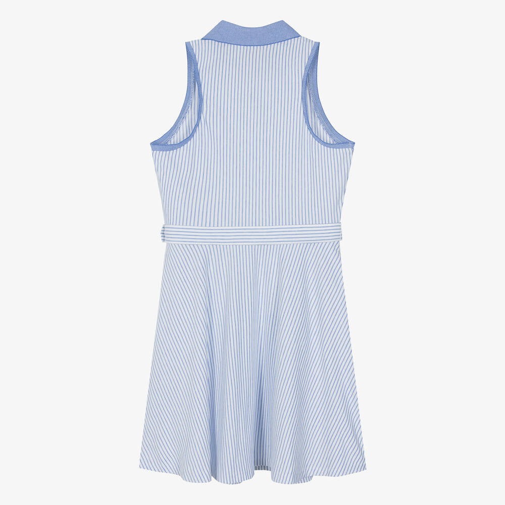 Ralph Lauren-Teen Girls White & Blue Stripe Cotton Dress | Childrensalon Outlet