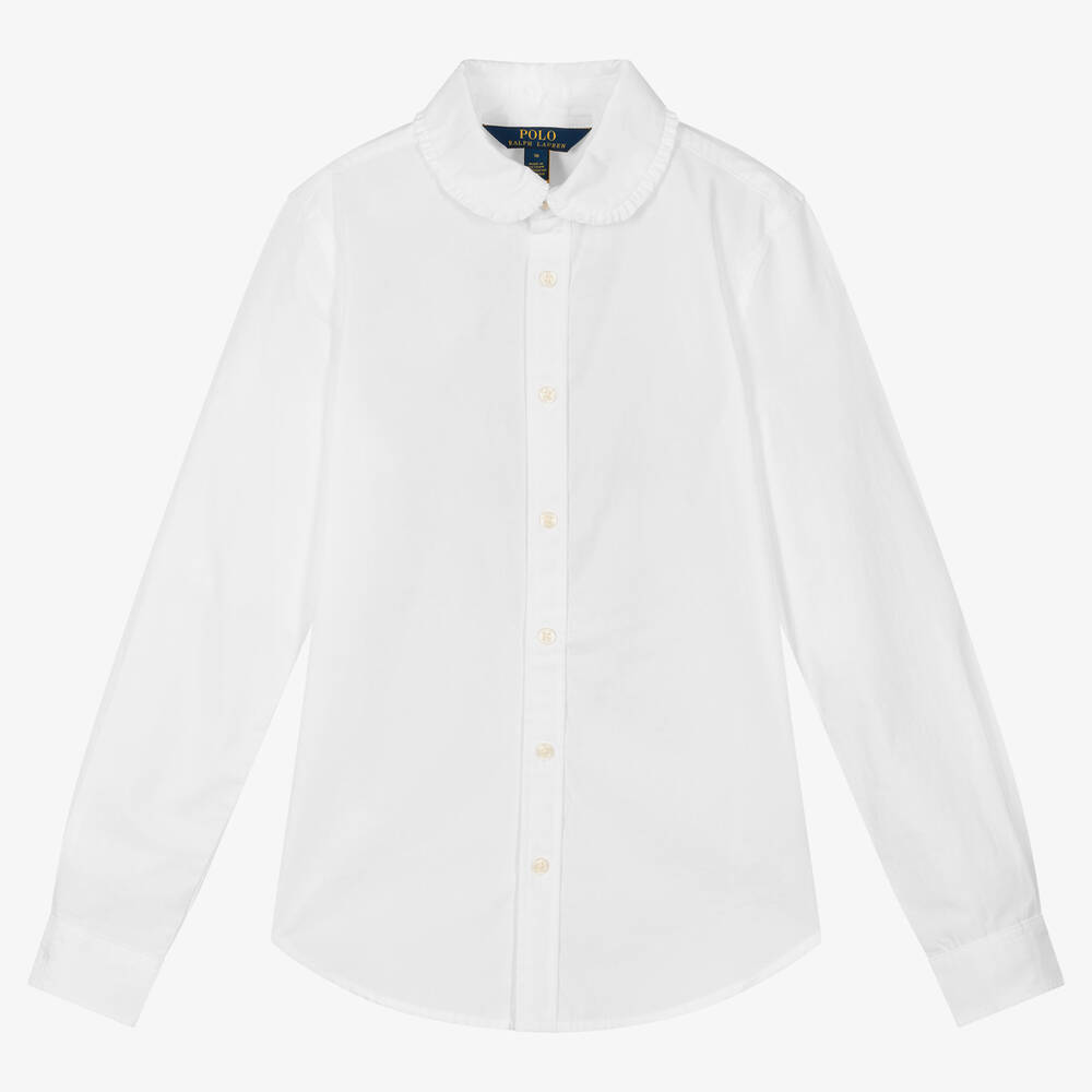 Ralph Lauren - Белая хлопковая блузка с воротником | Childrensalon