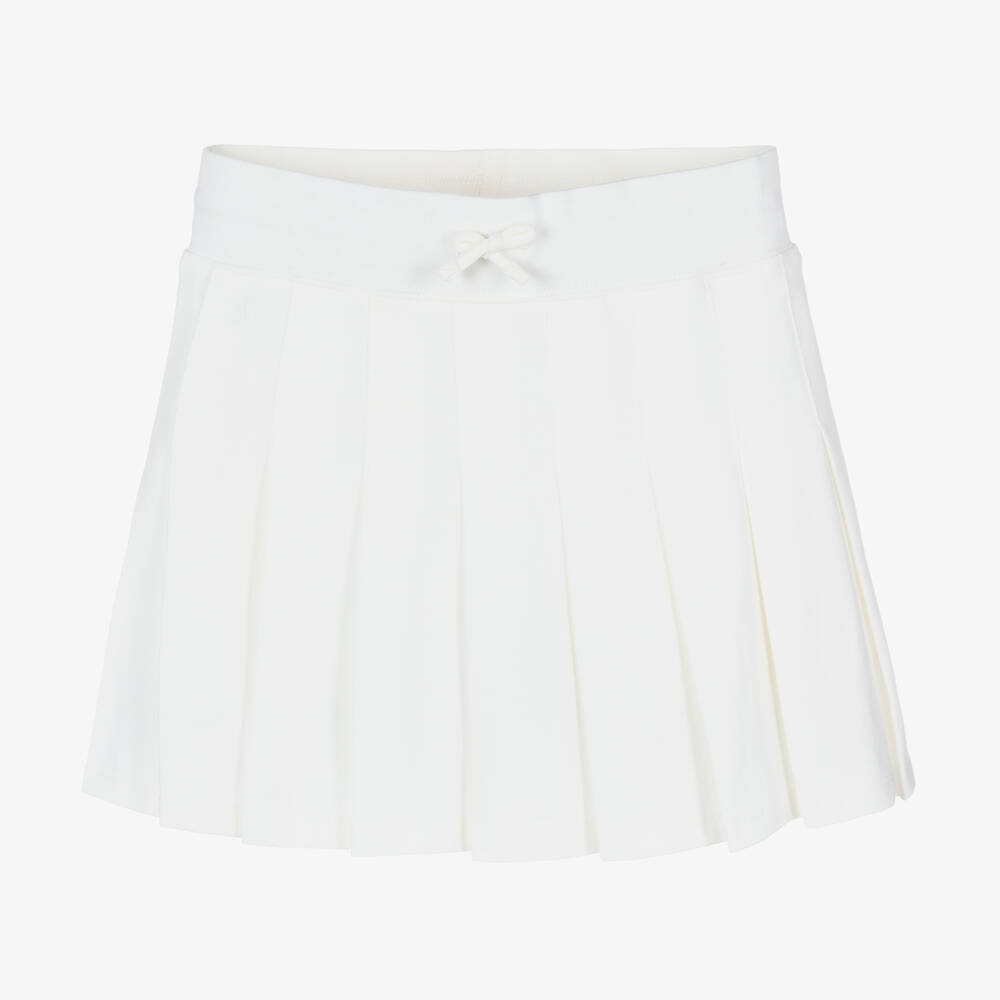 Ralph Lauren - Teen Girls White Cotton Pleated Skort | Childrensalon