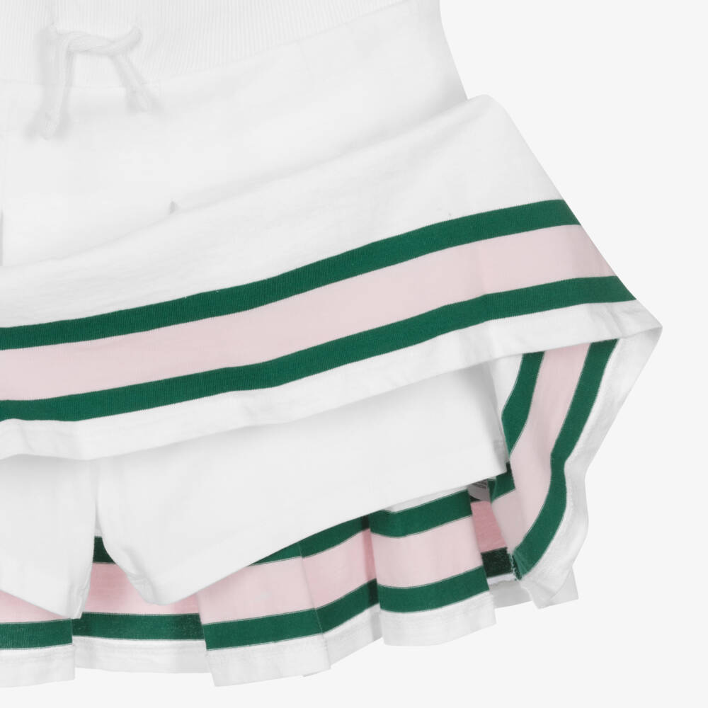 Ralph Lauren-Teen Girls White Cotton Pleated Skort | Childrensalon Outlet