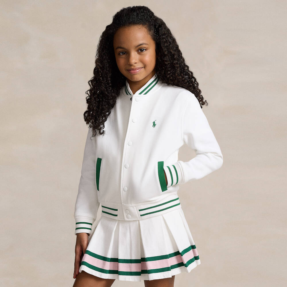 Ralph Lauren-Teen Girls White Cotton Pleated Skort | Childrensalon Outlet