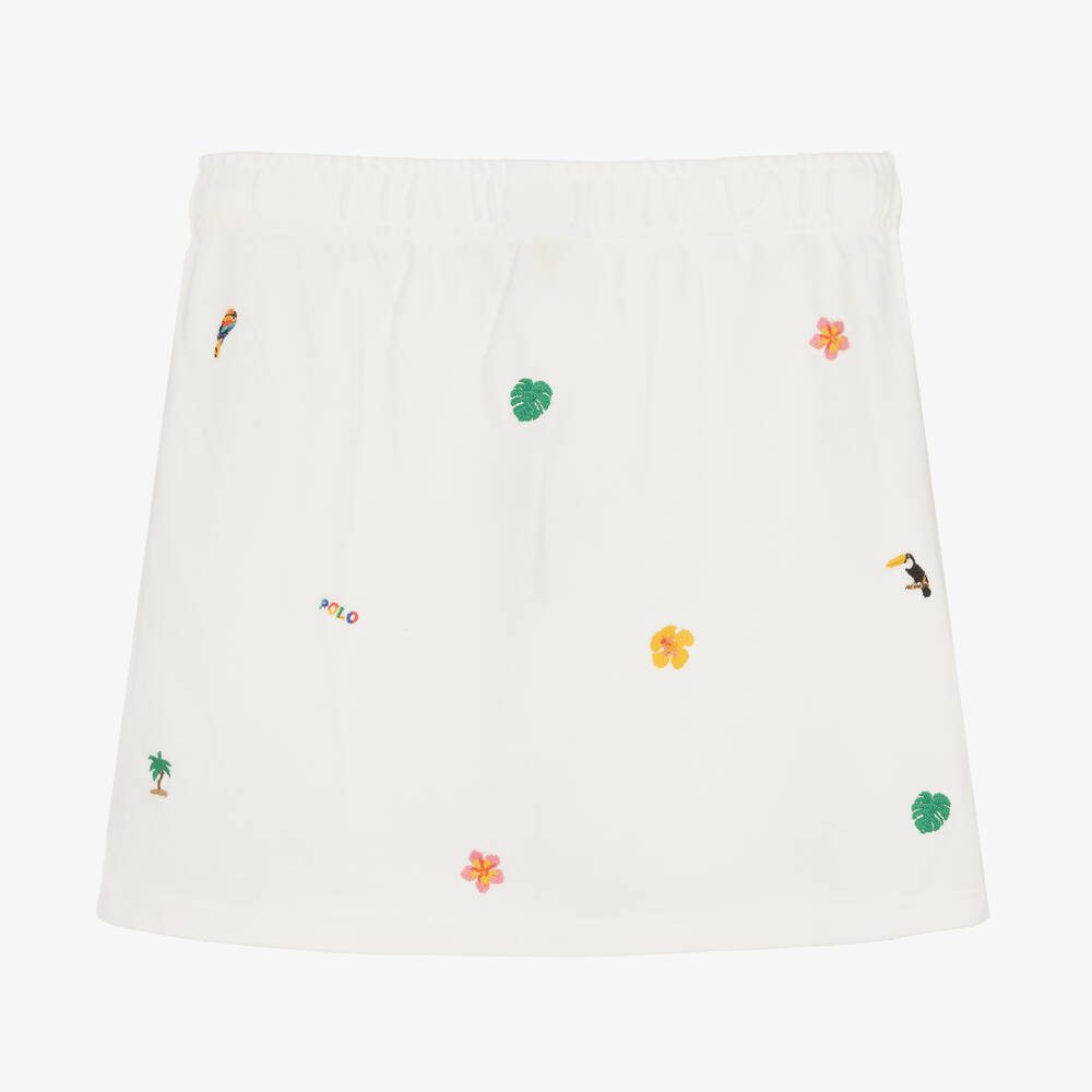 Ralph Lauren-Teen Girls White Embroidered Cotton Skirt | Childrensalon Outlet