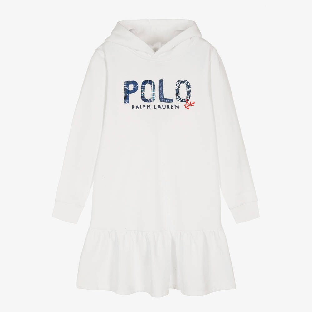 Robe pull blanche capuche ado