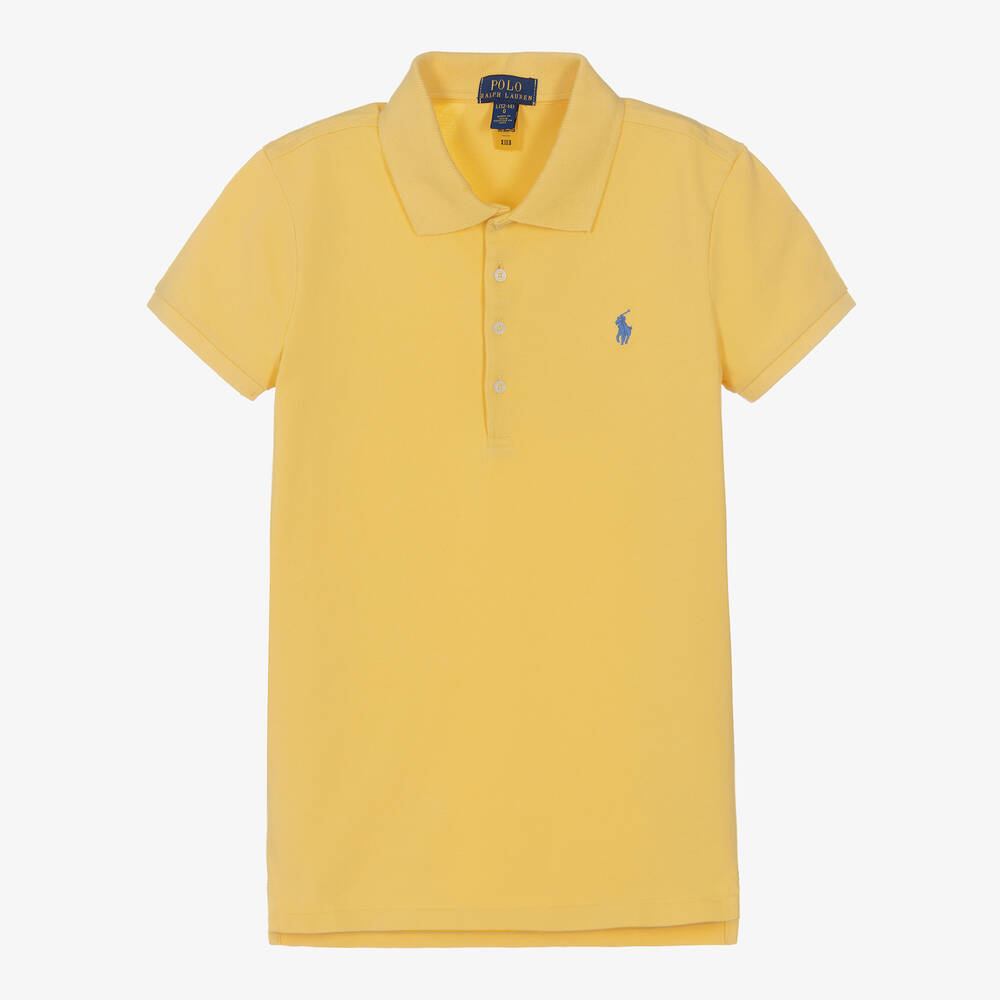 Polo Ralph Lauren - Teen Girls Yellow Cotton Polo Shirt | Childrensalon