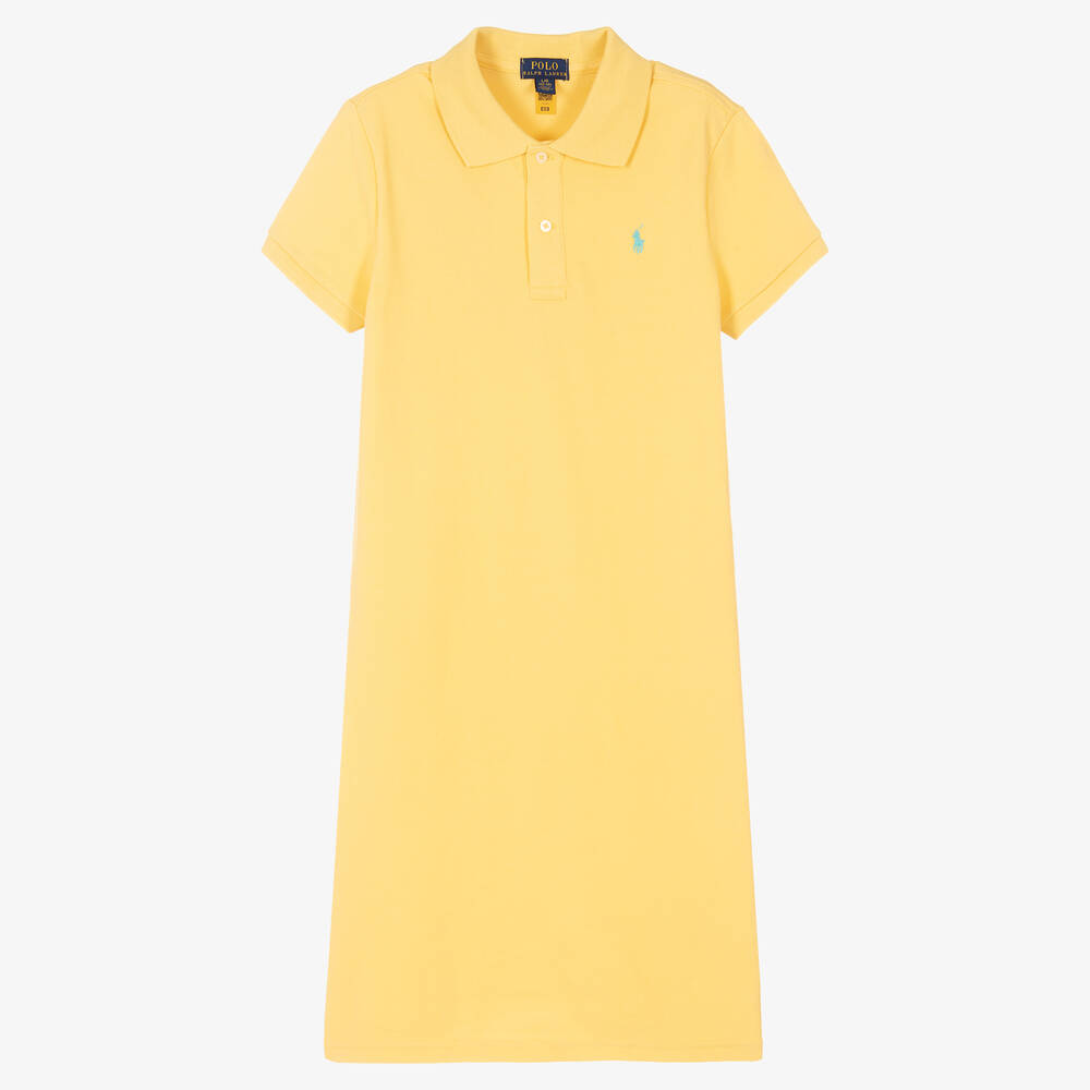 Polo Ralph Lauren - Robe-polo jaune Ado fille | Childrensalon