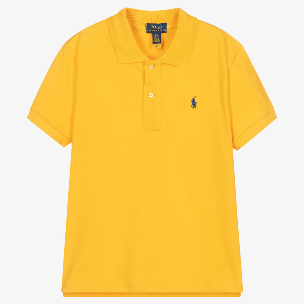 Polo Ralph Lauren - توب بولو تينز بناتي قطن بيكيه لون أصفر | Childrensalon